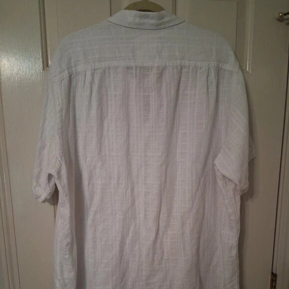 Tasso Elba Island Mens XXL SS Btn up Cotton/Linen White Shirt - Picture 6 of 8